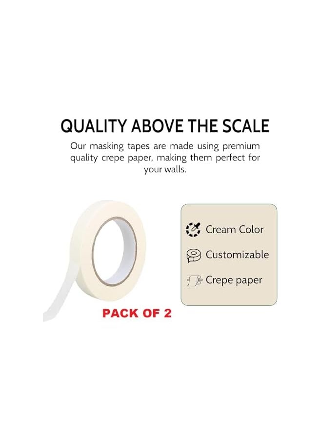 PROMASS promass 1 Inch Masking Tape (Pack of 2, 1 Inch Width X 30 Yards Long) Strong Adhesive Tape for Painting, Decorating, DIY Home, Office, School Stationery, Arts, DIY Crafts - 2 Count  - Image 5