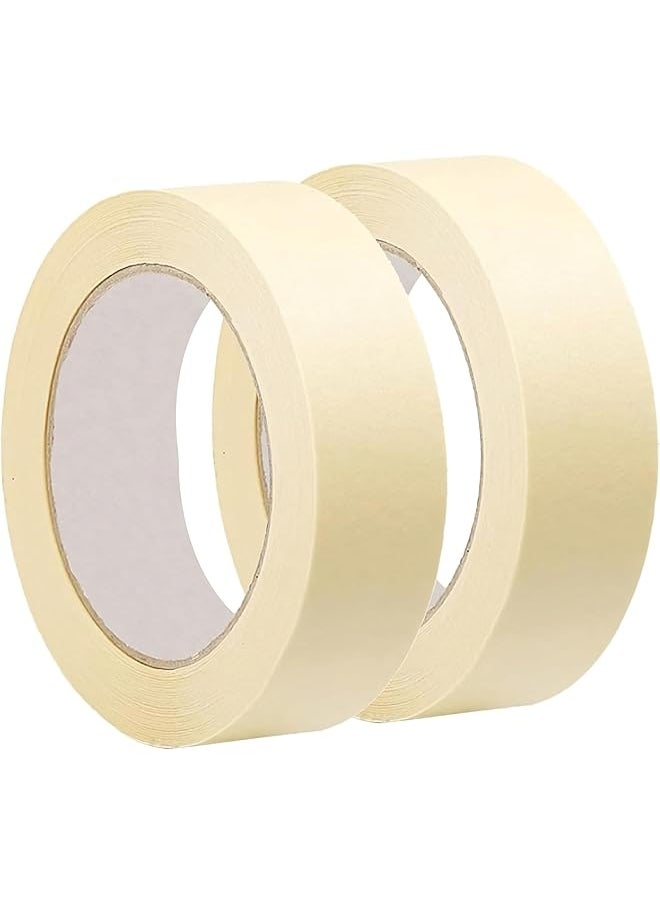 PROMASS promass 1 Inch Masking Tape (Pack of 2, 1 Inch Width X 30 Yards Long) Strong Adhesive Tape for Painting, Decorating, DIY Home, Office, School Stationery, Arts, DIY Crafts - 2 Count  - Image 1