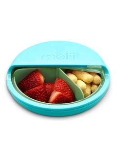 melii Spin 3 Compartment Snack Container, Turquoise  - Image 1
