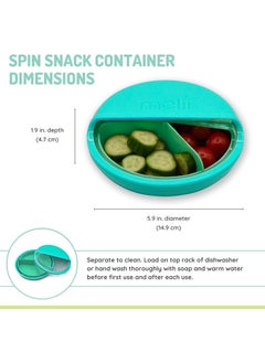 melii Spin 3 Compartment Snack Container, Turquoise  - Image 3