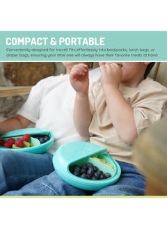 melii Spin 3 Compartment Snack Container, Turquoise  - Image 5