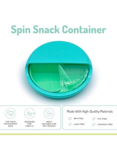 melii Spin 3 Compartment Snack Container, Turquoise  - Image 2