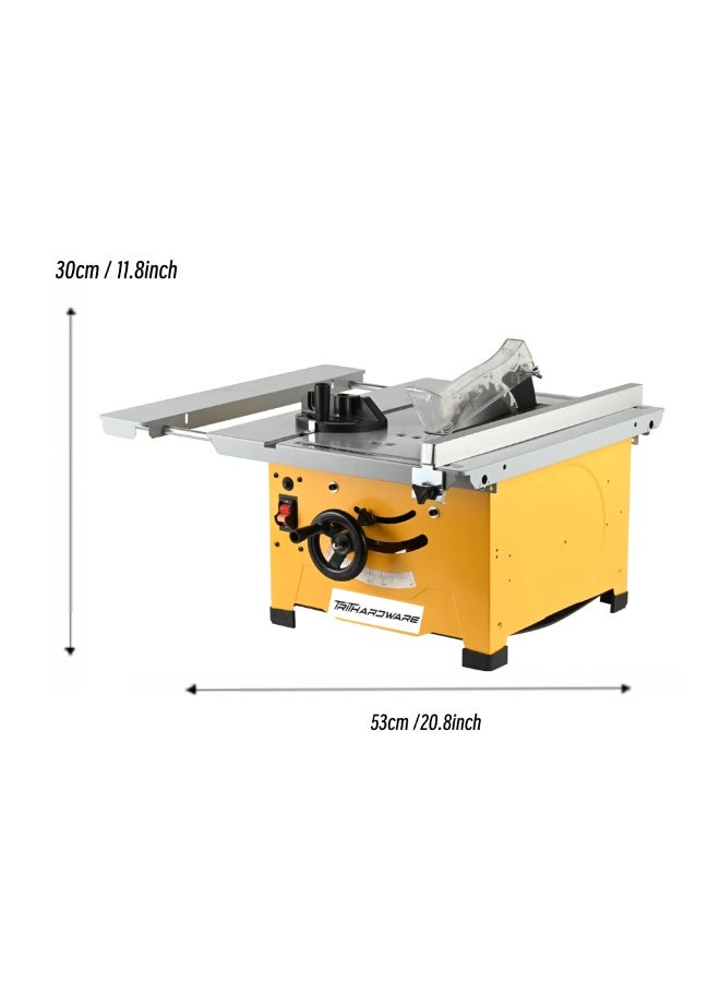 TriThardware Table Saw for Jobsite 8-inch, High Power Copper Motor, Cutting Speed up to 5000 RPM, 24T Blade, Compact Portable Table Saw Kit, with Sliding Miter Gauge DIY Woodworking and Furniture Making-Yellow  - Image 2