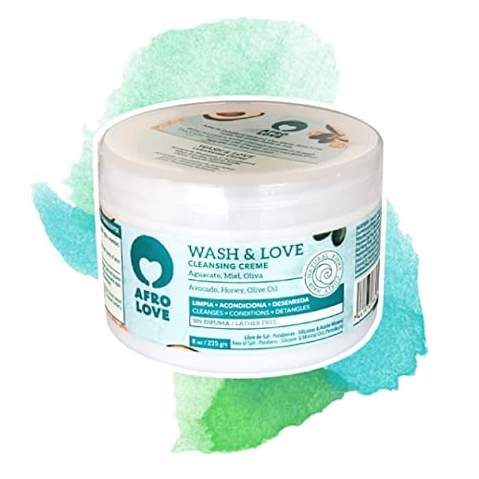 Afro Love Wash & Love Cleansing Creme Co-Wash 8oz (Pack of 2), Lather-Free Conditioner for Curly, Coily & Wavy Hair, Hydrating & Nourishing with Avocado, Honey & Olive Oil, Sulfate Free, Paraben Free - Image 4