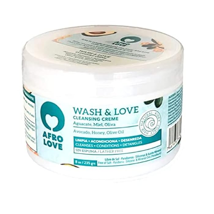 Afro Love Wash & Love Cleansing Creme Co-Wash 8oz (Pack of 2), Lather-Free Conditioner for Curly, Coily & Wavy Hair, Hydrating & Nourishing with Avocado, Honey & Olive Oil, Sulfate Free, Paraben Free - Image 3