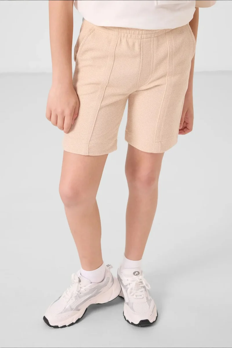 Tommylife Beige Natural TOMMY Youth Cotton-Blend Shorts for Men | Best Price UAE