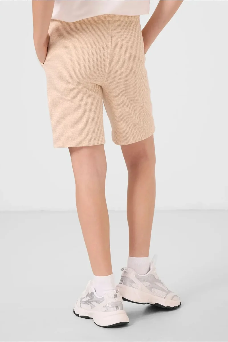 Tommylife Beige Natural TOMMY Youth Cotton-Blend Shorts for Men | Best Price UAE