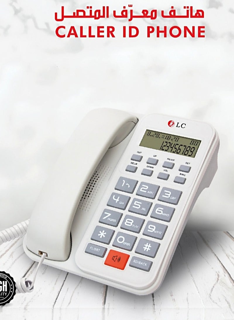 DLC Fixed Wired Landline Phone with Caller ID for Home and Office