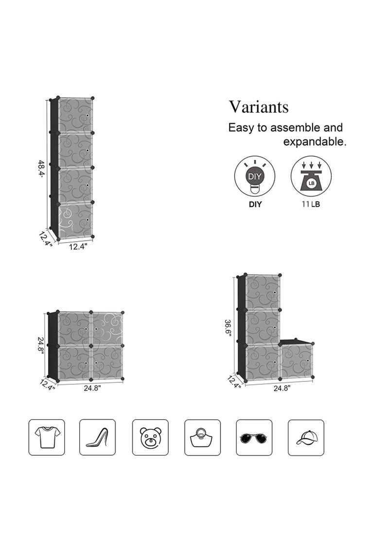 Cube Storage with Doors, 4-Cube Storage Organizer, Plastic Closet Cabinet, Modular Book Shelving Units, Storage Shelves, Ideal for Living Room, Home, Office, 24.8" L x 12.4" W x 24.8" H Black - pzsku/Z17AFC2CE20AFA21F1E74Z/45/_/1656580249/0985326a-9b28-4626-908b-d2ecae32a5ab