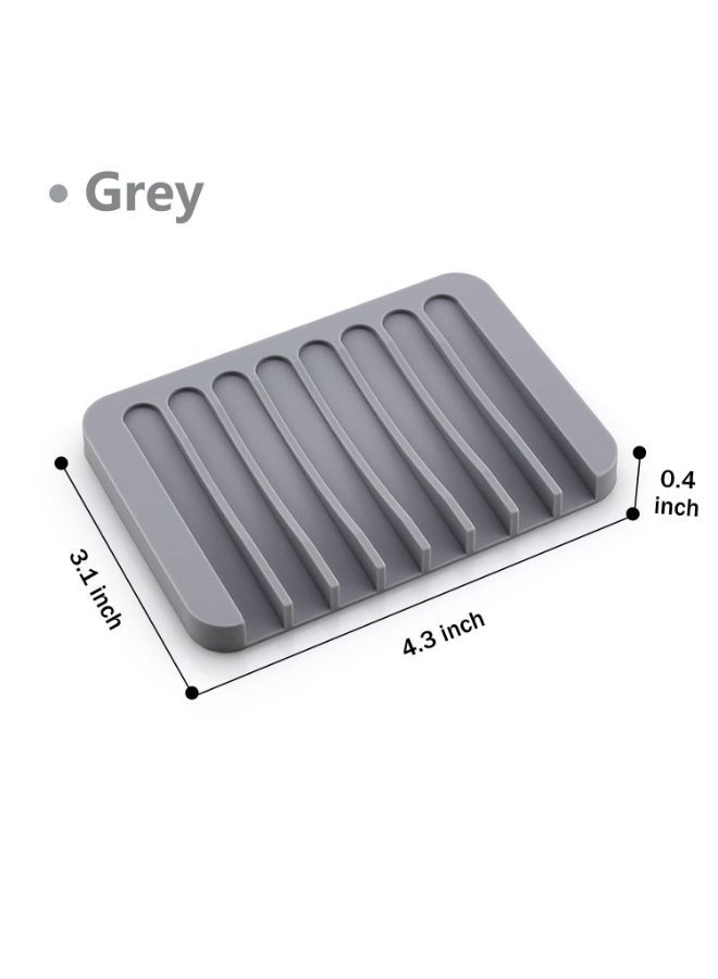 2 Pack Self Draining Silicone Soap Dish, Waterfall Drain Soap Holder, Keep Soap Dry Extend Life Easy Clean for Bathroom Shower Kitchen Bathtub - Image 5