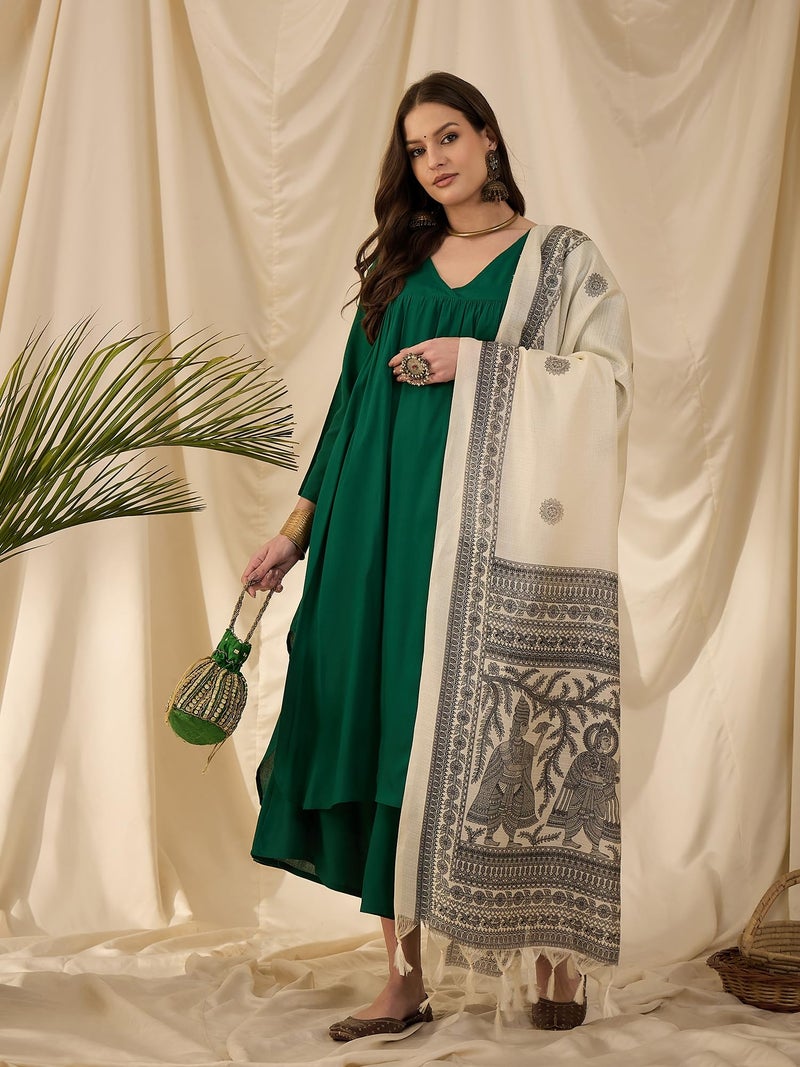 InWeave VNECK FLARED KURTA D2 SET - Image 5