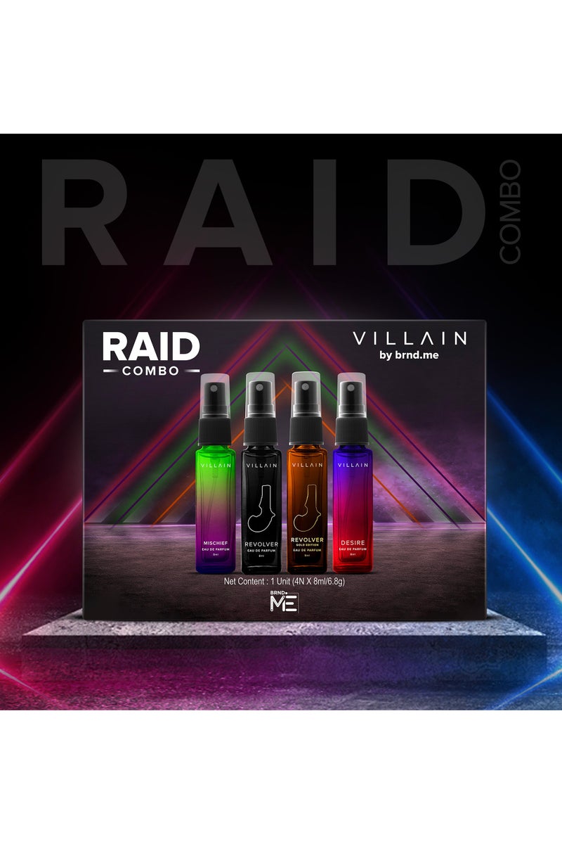 VILLAIN Raid Combo Set of 4 x 8ml, EDP perfume for Men - Image 2