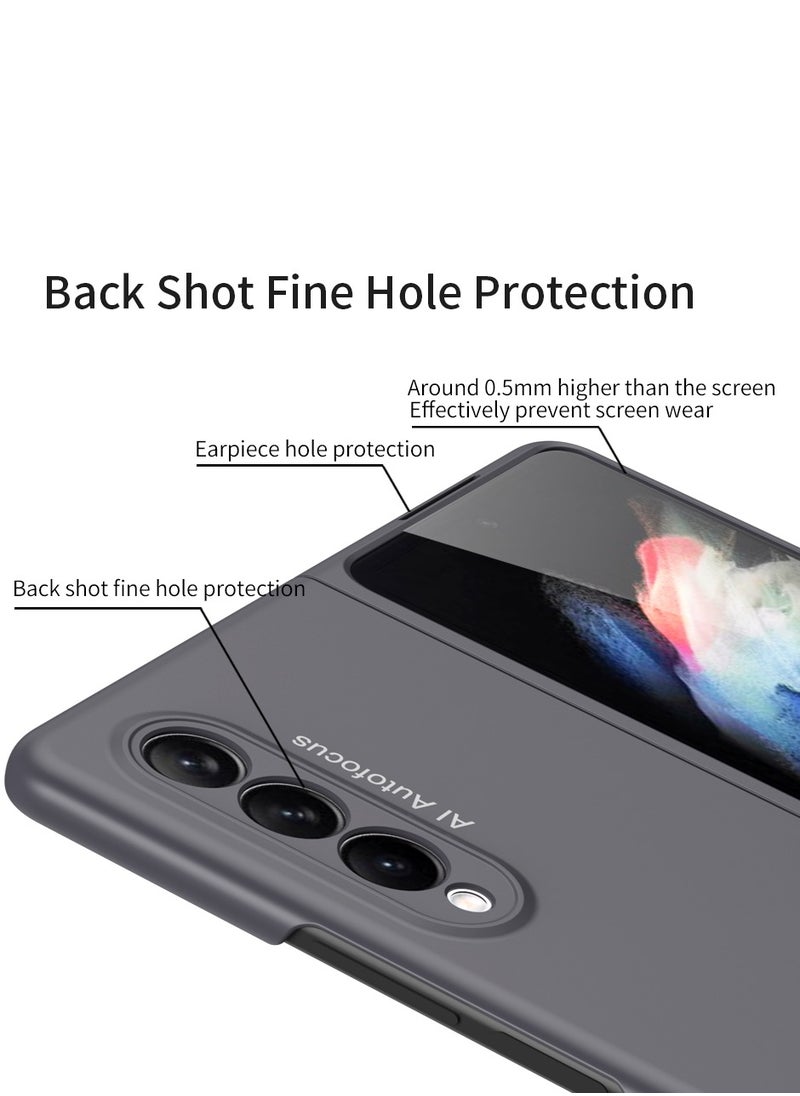 LEEKA Z Fold 3 Luxury Case Slim Flip Full Cover Case Anti-knock Plastic Matte Hard Cover For Samsung Galaxy Z Fold 3  - Image 4