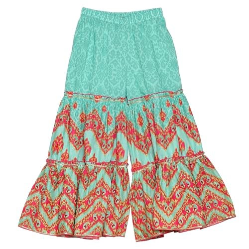 Biba Girl's Turquoise Cotton Peplum Suit Set - Image 3
