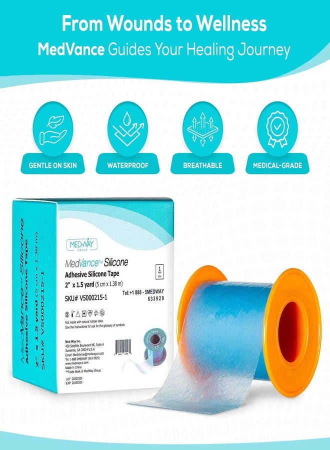 MedVance Silicone Tape Medical, Perforated Surgical Tape Sensitive Skin, Waterproof Tape for Skin, Medical Tape for Wound Care, Eyelash Tape, Gentle Skin Tape, 2" Width (3 Pack, 54 Inches) - Image 2