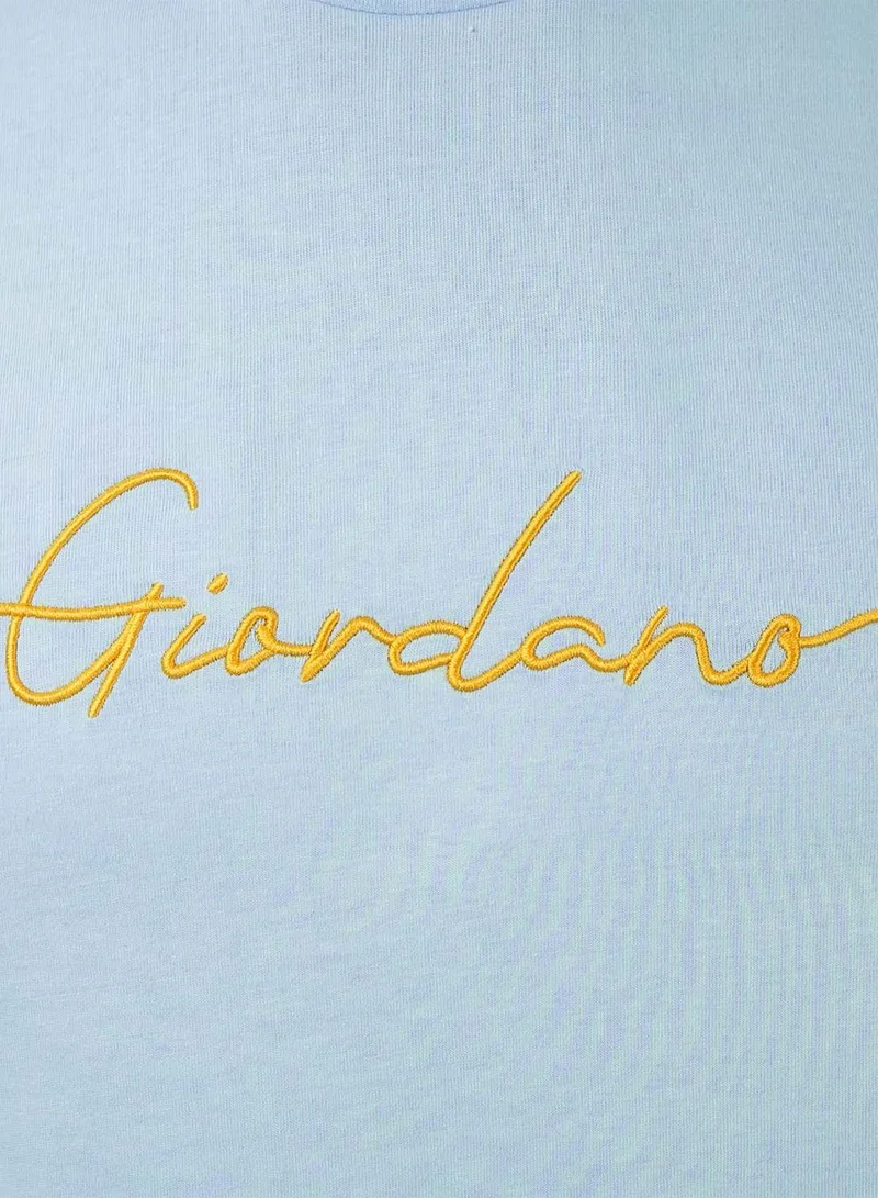 GIORDANO  Men's Cotton Crewneck Tee with Signature Print for Men | Best Price UAE