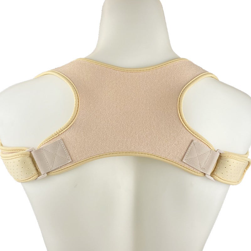 Posture Corrector for Men and Women, Adjustable and Breathable Posture Support, Provides Pain Relief for Neck Back and Shoulders Beige - Image 1