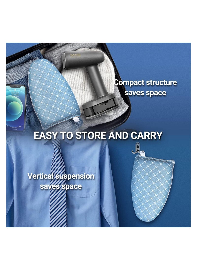 Garment Steamer Ironing Glove,Waterproof Anti Steam Mitt with Finger Loop,Complete Care Protective Garment Steaming Mitt,Heat Resistant Gloves for Clothes Steamers(Large)(Blue)