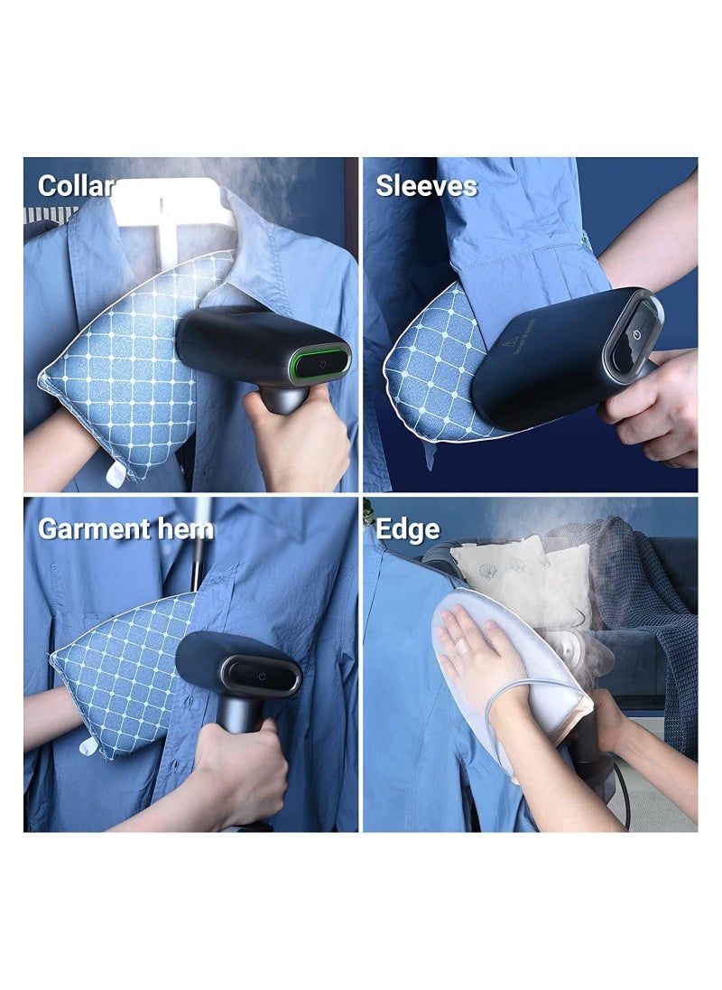 Garment Steamer Ironing Glove,Waterproof Anti Steam Mitt with Finger Loop,Complete Care Protective Garment Steaming Mitt,Heat Resistant Gloves for Clothes Steamers(Large)(Blue)