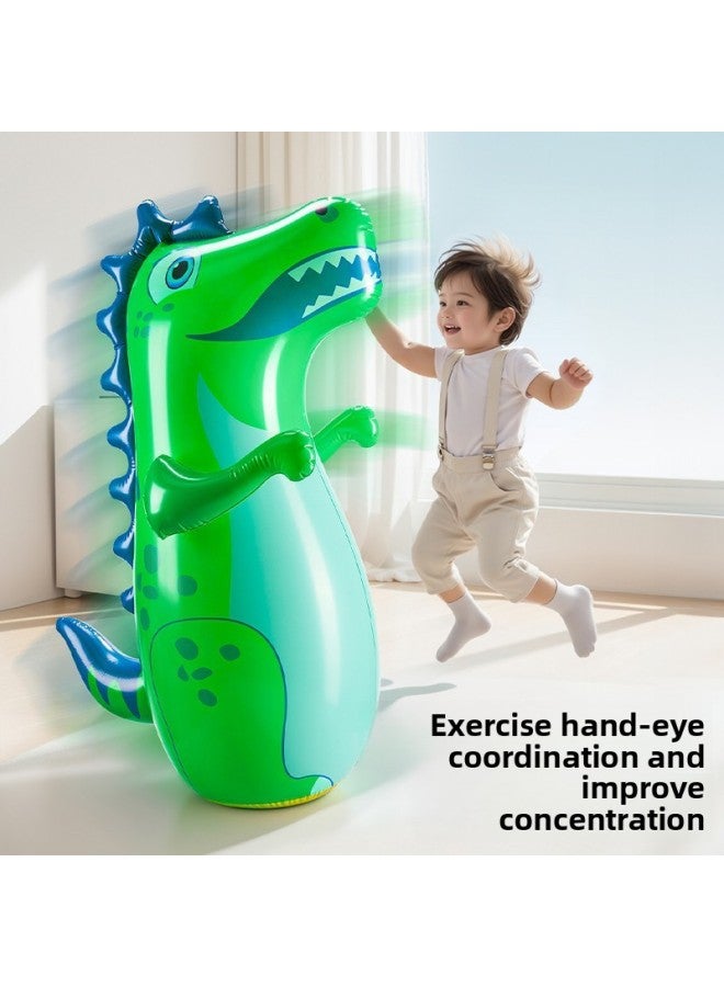 Inflatable Tumbler Toy Baby Baby Indoor Early Education Educational Children Boxing Sandbag Dinosaur Large Bite-Color:Yellow Dinosaur [upgraded And Thickened] Free Air Pump + Repair Subsidy - Image 3