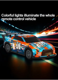 gearbox Luminous Remote Control Car, Light Up RC Car Toys, 2.4GHz 1:22 Scale 15KM/H Off-Road with Cool LED Lights Racing Rechargeable Toy Car for Christmas Birthday Kids Boys for 6-7 8-12 Year Old- Blue  - Image 2