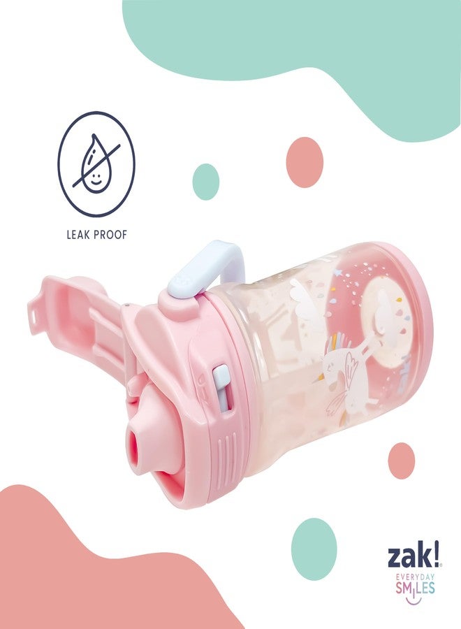 زاك ديزاينز زجاجة مياه للأطفال من تصميم زاك ديزاينز، مزينة برسومات ديزني بيكسار كارز، مناسبة للسفر أو في المنزل، مصنوعة من البلاستيك المتين سعة 12 أونصة، ومقاومة للتسرب، مع فوهة لإغلاق السوائل، وغطاء، ومقبض حمل، وقاعدة واقية (لايتنينغ ماكوين) - Image 4