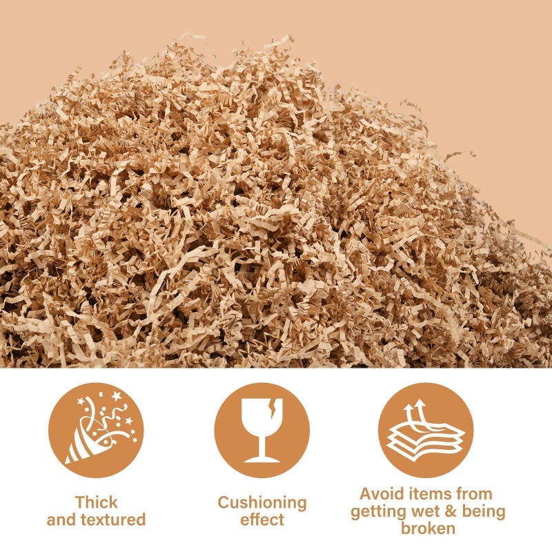 ZOEHROWS 2.2LB Crinkle Paper Gift Basket Filler, Brown Shredded Paper For Gift Baskets, Box Filler For Wrapping & Decor, Gift Basket Filler For Birthdays, Weddings, Anniversaries - Image 2