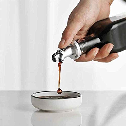Kazenzo Oil Vinegar Cruet Square Tall Glass Bottle with Stainless Steel Spout Pack Of 1 30 X 5 X 5 cm500ML - Image 5