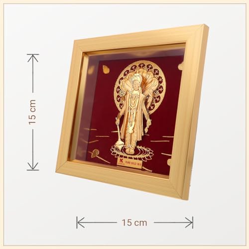KUNDAN 24k Gold Foiled Artwork Vishnu Ji Frame (S1) 15 * 15 cm - Image 3
