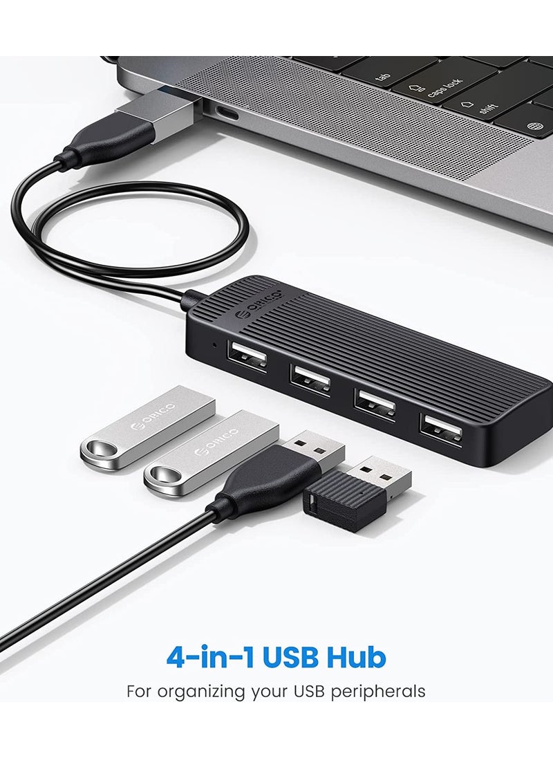 FL02-BK-BP 4 Port USB 2.0 Multiplexer HUB Black 30CM