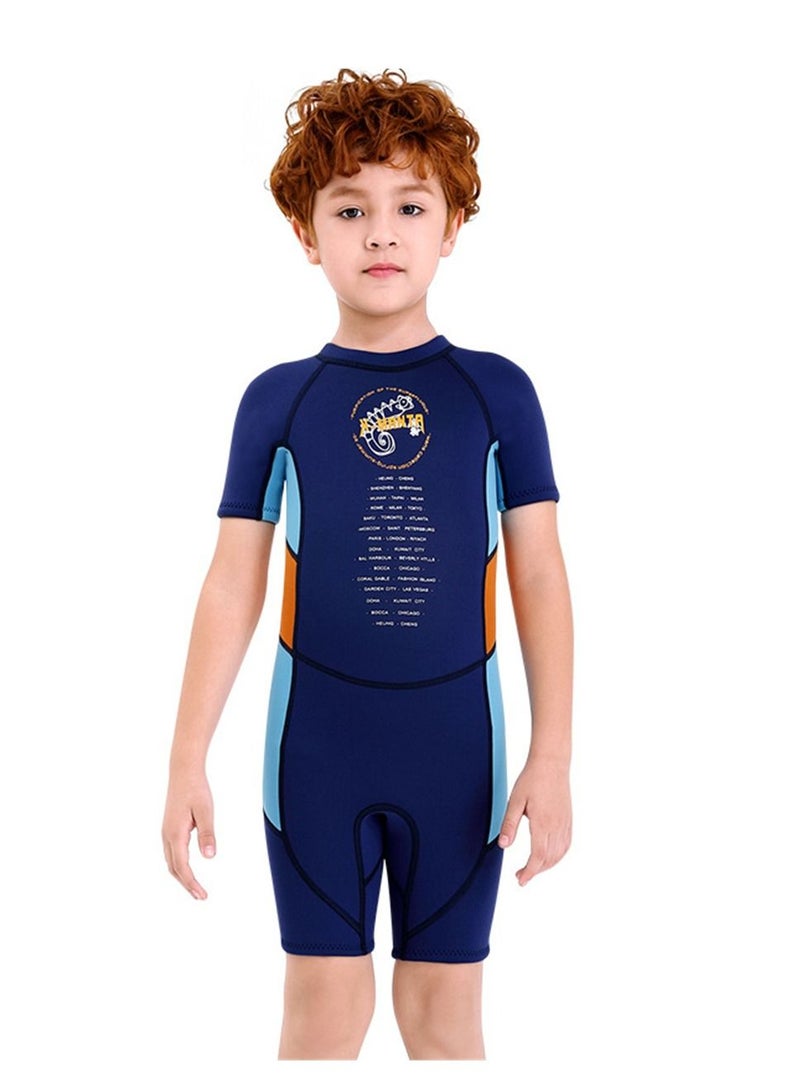 DIVE & SAIL 2.5MM Keep Warm Children Diving Suit Three-layer High Elastic Wetsuit For Byos Blue - Image 1
