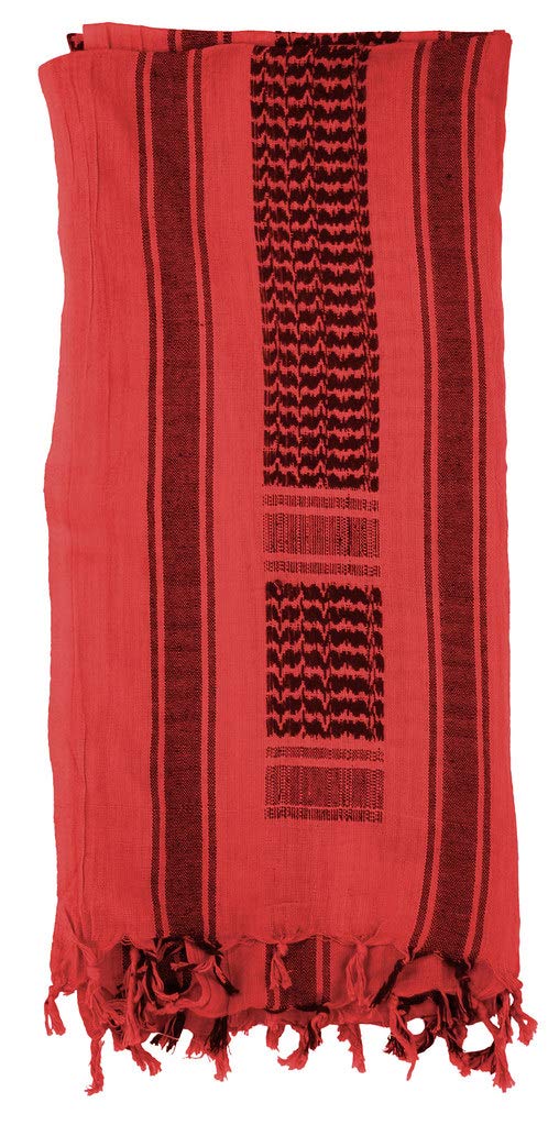 Mato & Hash Military Shemagh Tactical 100% Cotton Scarf Head Wrap - Red/Black CA2100-2 - Image 4