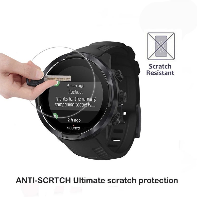 UPONEW For Watch SUUNTO 9 Tempered Glass Screen Protector - [2 PACK] Full Coverage HD Clear Anti-Bubble Anti-Scratch for Clear Film Tempered Glass Screen Protector for Watch SUUNTO 9 - Image 3