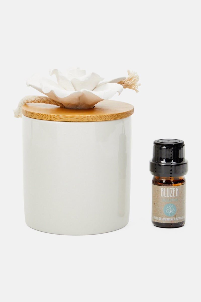 BluZen Succulents Diffuser With Eucalyptus Oil 5ml , Green  - Image 1
