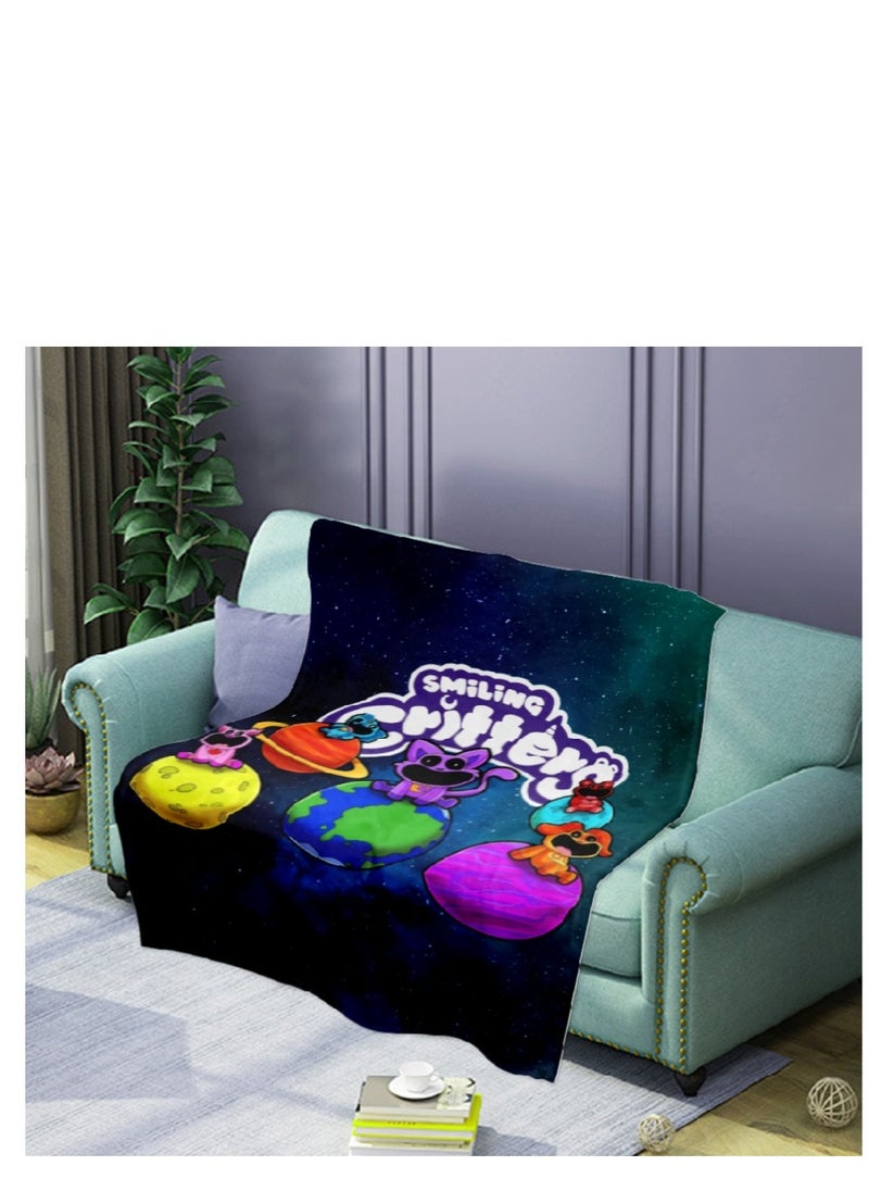 Y&D poppy playtime smiling crittersFlannel Throw Blanket  Super Soft Lightweight Air Conditioner Blanket Cooling Summer Blanket Towel Blanket For Couch  - Image 1