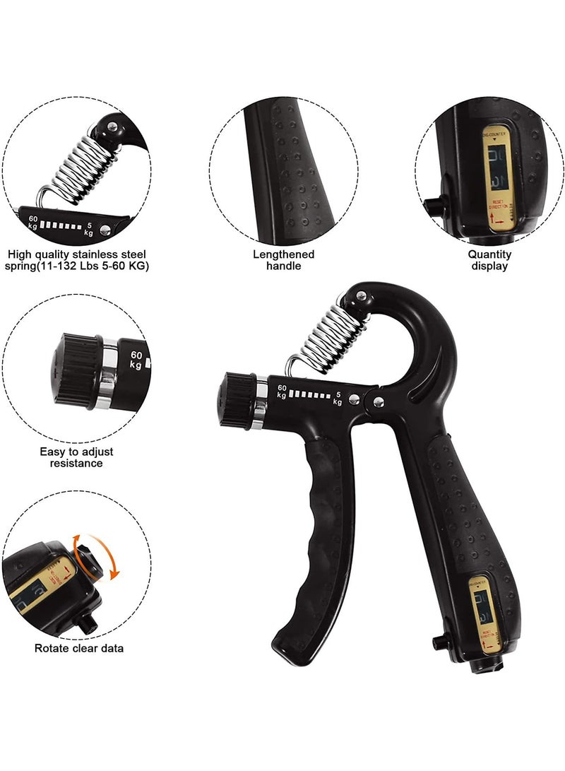 JoyousSto 6 PCS Grip Timer Set, Finger Trainer, Hand Grip Set, Stress Ball and Forearm Exercise Ring for Muscle Building and Injury Recovery - Image 3