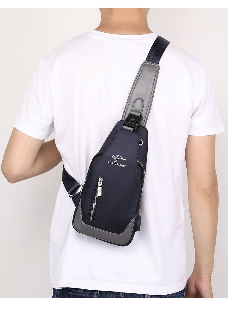 DubaiGallery Fashion Men Sling Bag Pack with Lock Waterproof -theft Chest Bag with USB Charging Port Shoulder Bag Crossbody Backpac - Image 1