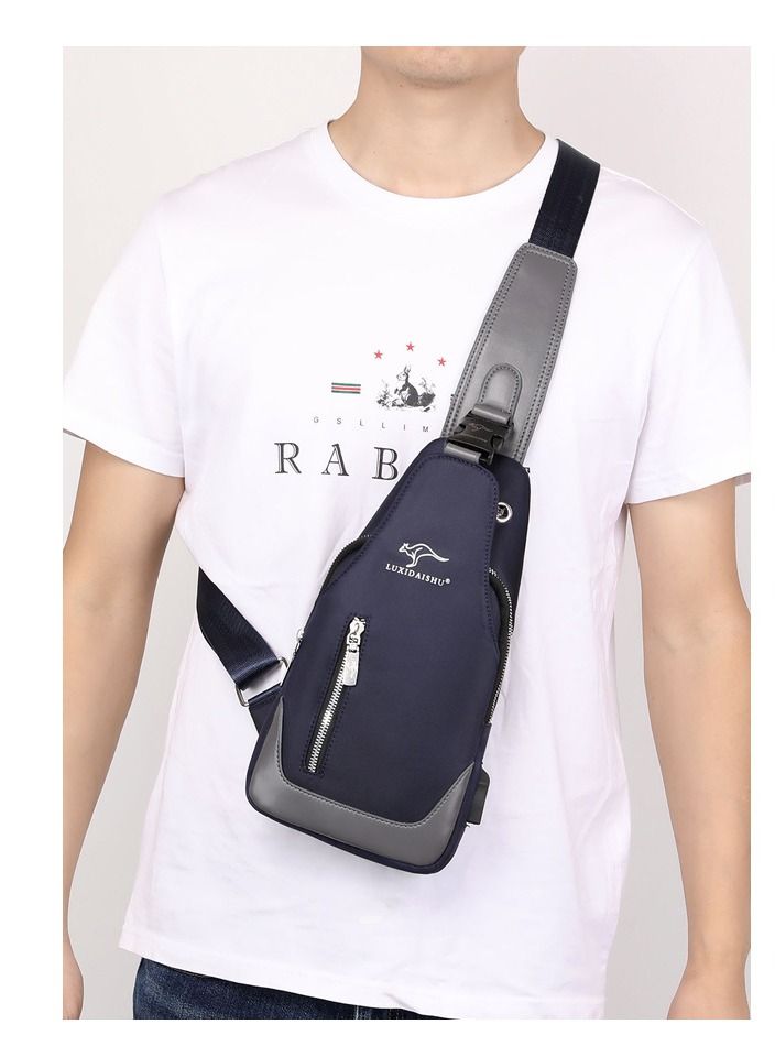 DubaiGallery Fashion Men Sling Bag Pack with Lock Waterproof -theft Chest Bag with USB Charging Port Shoulder Bag Crossbody Backpac - Image 2