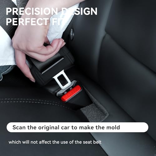 YONZEE 5-Pack Silicone Seat Belt Buckle Covers – Anti-Scratch, Noise Reduction & Buckle Protection – Universal Fit for Cars, SUVs, Trucks (Black) - Image 3