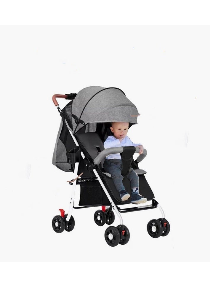 عربة أطفال، عربة سفر خفيفة الوزن وصغيرة الحجم، قابلة للطي والطي، مناسبة للطائرات، مقعد شبه مسطح، مناسبة للأطفال حديثي الولادة وحتى الأطفال الصغار - Image 2