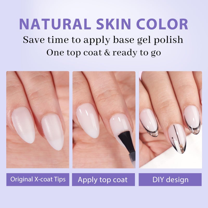 BTArtboxnails Almond Gel Nail Tips Short - Pre Colored Milky White Soft Gel Nail Tips, Milky White Press on Nails, Natural XCOATTIPS - Image 4