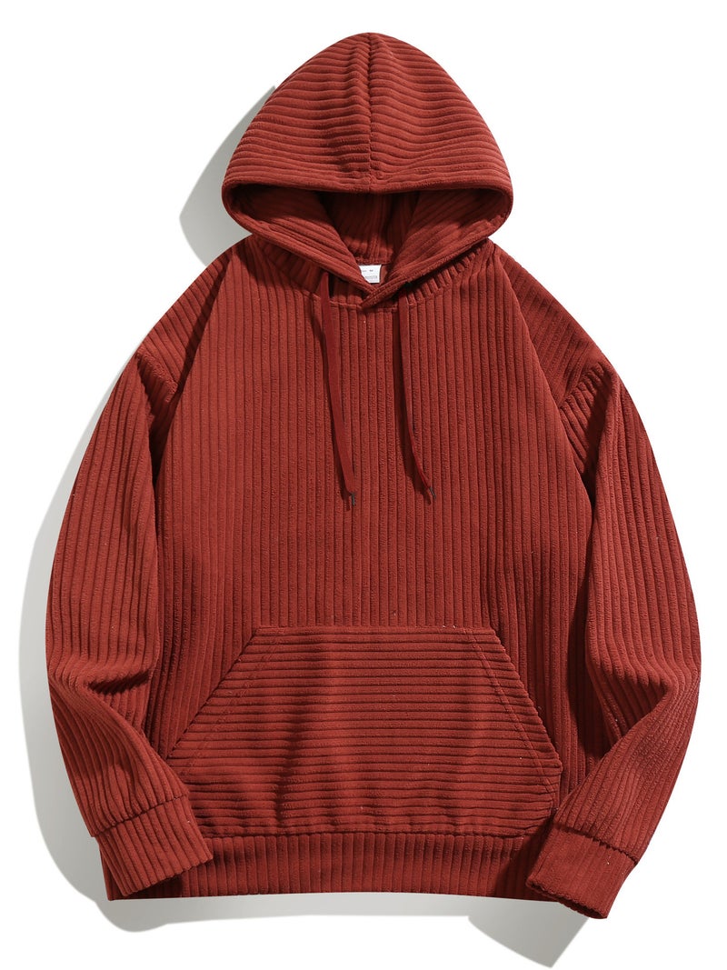 Oversized Hooded Sweatshirt Fleece Jacket for Men - Image 5