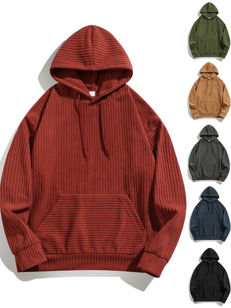 Oversized Hooded Sweatshirt Fleece Jacket for Men - Image 1