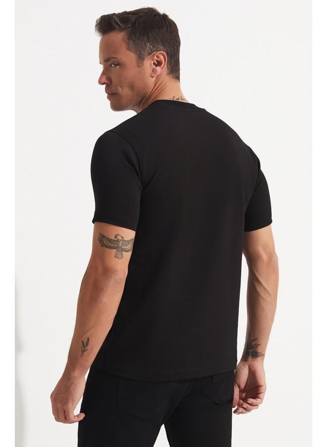 جون تيشيرت رجالي مطبوع أسود - Image 5