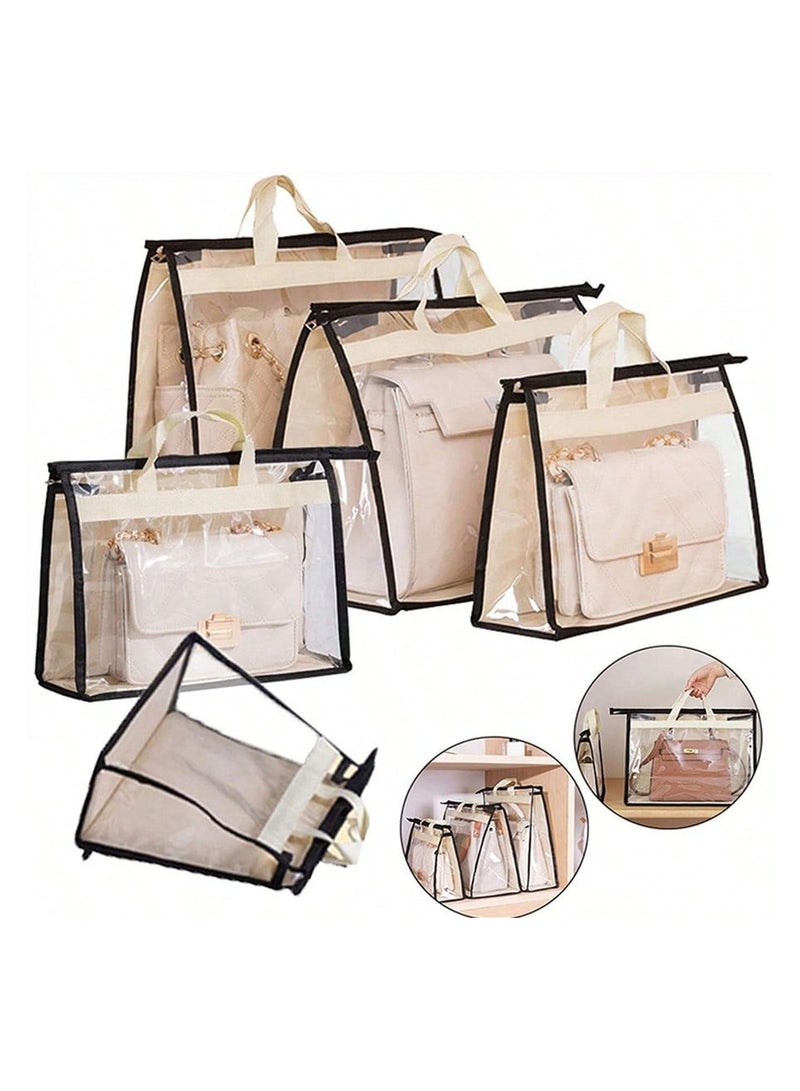 3 Pack Clear Handbag Dust Bags with Zipper, Multi-Size Purse Storage Organizer, Waterproof & Transparent Closet Hanging Bags for Shoes, Towels, Beach Accessories, Anti-Moisture Storage Bags - Image 1