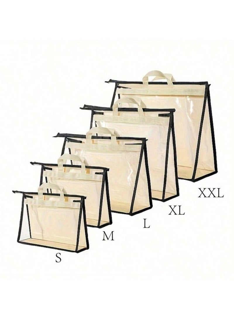 3 Pack Clear Handbag Dust Bags with Zipper, Multi-Size Purse Storage Organizer, Waterproof & Transparent Closet Hanging Bags for Shoes, Towels, Beach Accessories, Anti-Moisture Storage Bags - Image 2