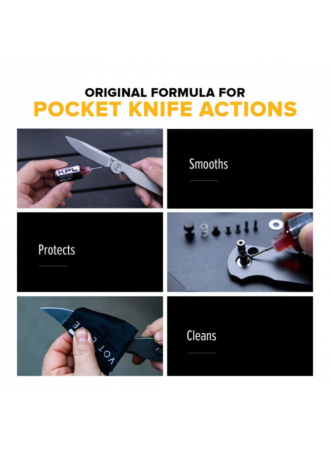 KNIFE PIVOT LUBE Original Knife Oil for Blades, Synthetic Pocket Knife Lubricant, Knife Honing Oil for Cleaning Knives, Premium Knife Oil Lubricant for Blade Care, Precision Knife Oiler Bottle (10ml) - Image 2