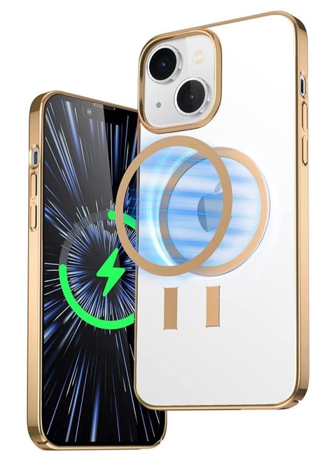 Built-in Magnet Clear Case for iPhone 14 Pro Max, Compatible with Mag-safe Accessories, Slim Thin PC Durable Case Support Wireless Char-ging