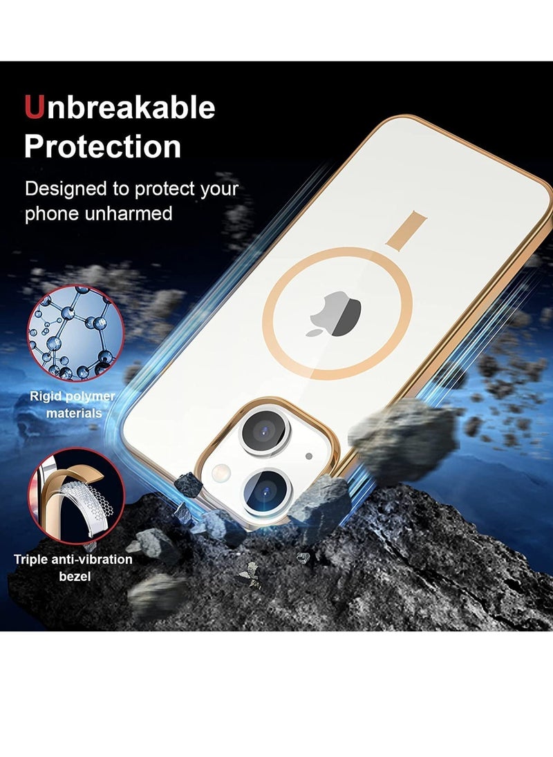 Built-in Magnet Clear Case for iPhone 14 Pro Max, Compatible with Mag-safe Accessories, Slim Thin PC Durable Case Support Wireless Char-ging