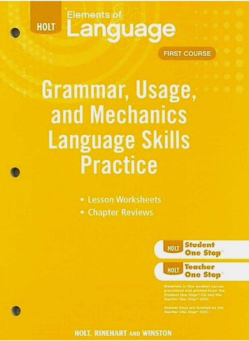 Elements of Language, Grade 7 Grammar, Usage, and Mechanics Language Skills Practice 